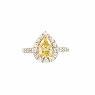 Lot 861 - Platinum, Gold, Fancy Intense Yellow Diamond and Diamond Ring, Piranesi