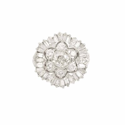 Lot 471 - Platinum and Diamond Ballerina Ring
