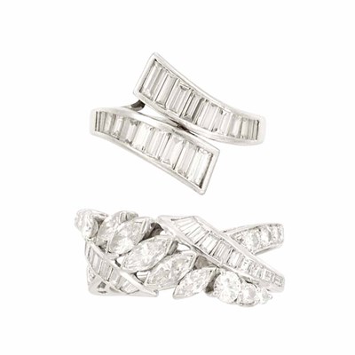 Lot 473 - Two Platinum and Diamond Rings