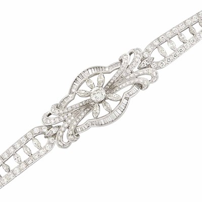 Lot 127 - Platinum and Diamond Bracelet