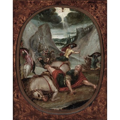 Lot 21 - Flemish School 17th Century St. Paul on the...