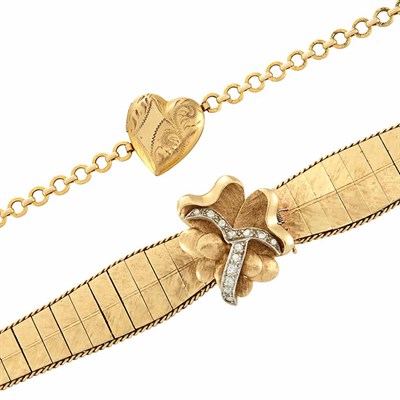 Lot 845 - Group of Gold and Gem-Set Jewelry and Gold-Filled Bracelet