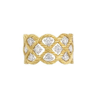 Lot 291 - Two-Color Gold and Diamond Band Ring, Buccellati