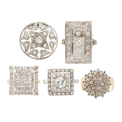 Lot 919 - Five Diamond Rings