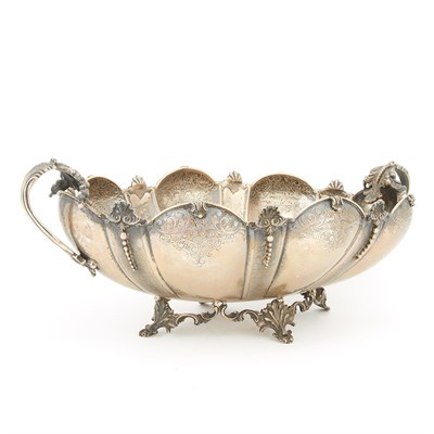 Lot 507 - Continental Silver Centerpiece The oval lobed...