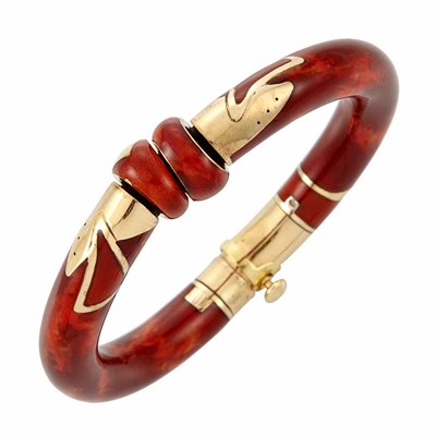 Lot 671 - Gold and Lacquer Bangle Bracelet, La Nouvelle Bague