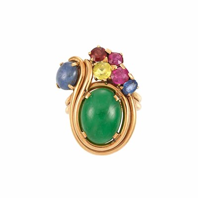 Lot 322 - Gold, Jade and Gem-Set Ring