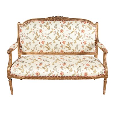 Lot 155 - Louis XVI Style Gilt-Wood Upholstered Settee...