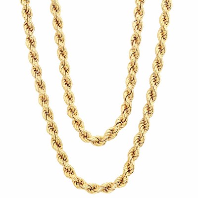 Lot 524 - Long Gold Rope-Twist Chain Necklace