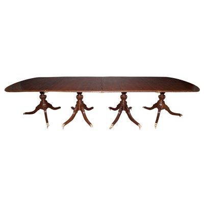Lot 216 - George III Style Four-Pedestal Mahogany Dining...