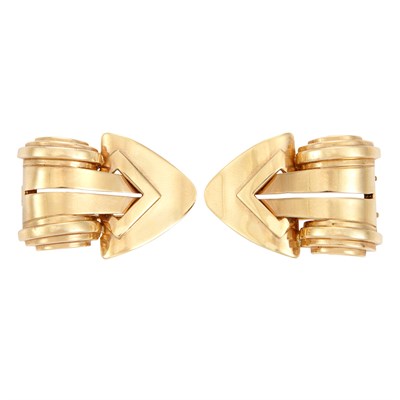 Lot 505 - Pair of Gold Clips