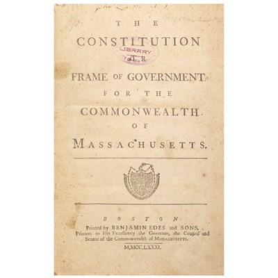 Lot 110 - [MASSACHUSETTS - ADAMS, JOHN] The Constitution...