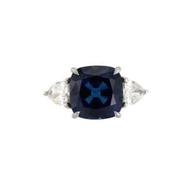 Lot 492 - Platinum, Sapphire and Diamond Ring
