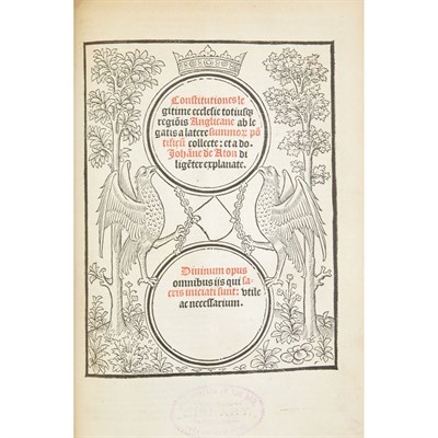 Lot 297 - [ENGLISH LAW] LYNDEWOOD, WILLIAM. Prouinciale...