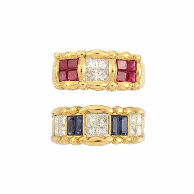 Lot 533 - Two Gold, Diamond and Gem-Set Rings