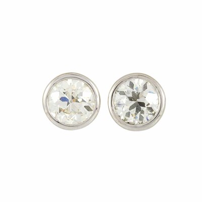 Lot 620 - Pair of Platinum and Diamond Stud Earrings