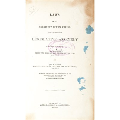 Lot 250 - [NEW MEXICO TERRITORY] Laws of the Territory...