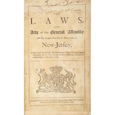 Lot 39 - [NEW JERSEY] The laws and acts of the General...