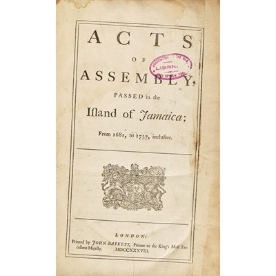 Lot 2 - [JAMAICA] Acts of Assembly, passed in the...