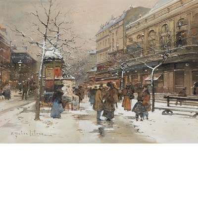 Lot 35 - Eugene Galien-Laloue French, 1854-1941 Winter...
