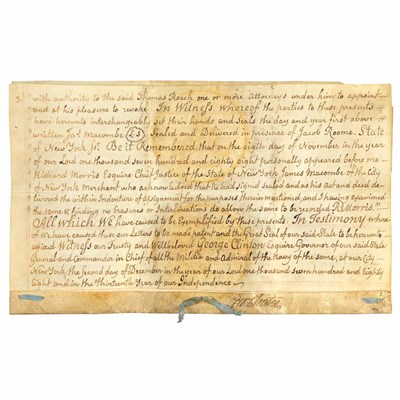 Lot 140 - CLINTON, GEORGE Indenture signed. New York: 2...