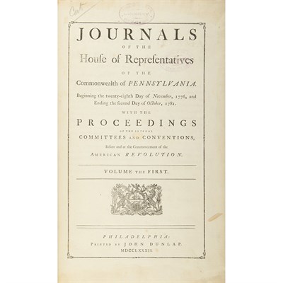Lot 95 - PENNSYLVANIA Journals of the House of...