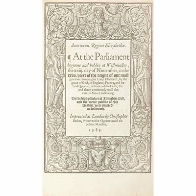 Lot 304 - [ELIZABETHAN LAW] A group of six volumes of...