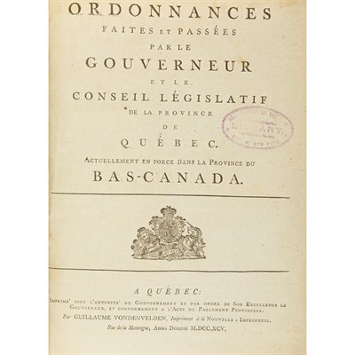 Lot 44 - [CANADA] Sammelband of late 18th century...
