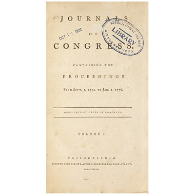 Lot 122 - [CONGRESS] Journals of Congress. Containing...
