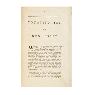 Lot 123 - [NEW JERSEY] WILSON, PETER (compiler). Acts of...
