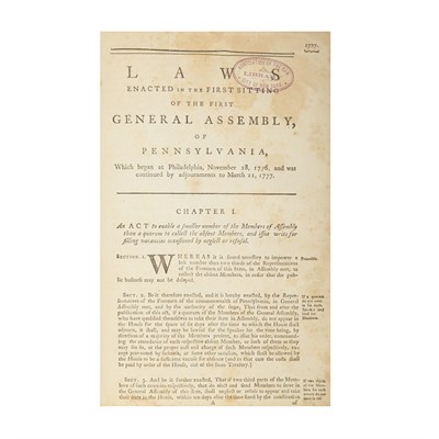 Lot 92 - [PENNSYLVANIA] The Acts of the General...