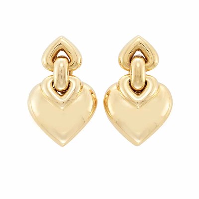 Lot 642 - Pair of Gold Earclips, Bulgari