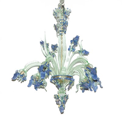 Lot 582 - Venetian Glass Five-Light Chandelier Height 33...