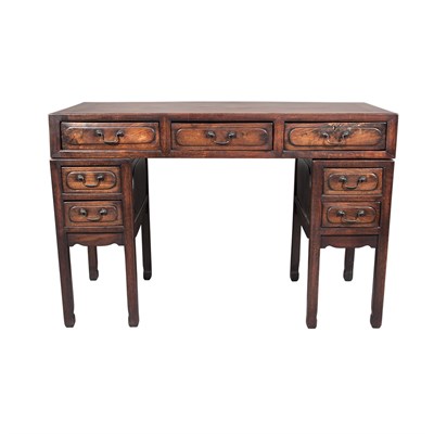Lot 240 - Asian Style Hardwood Campaign Desk Height 32...