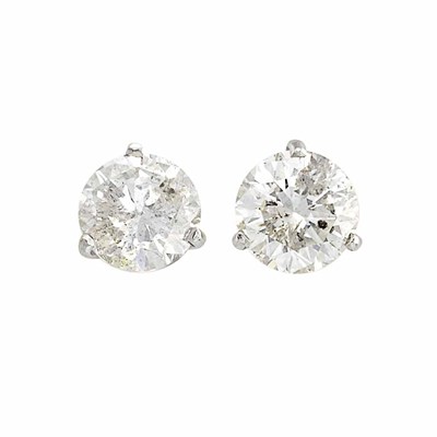 Lot 859 - Pair of Platinum and Diamond Stud Earrings