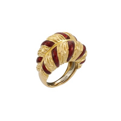 Lot 814 - Gold and Enamel Bombe Ring, David Webb