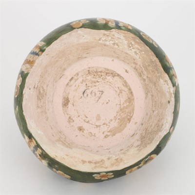 Lot 79 - Chinese Sancai Glazed Pottery Covered Jar Tang...