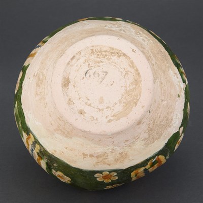 Lot 79 - Chinese Sancai Glazed Pottery Covered Jar Tang...