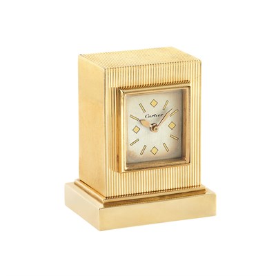 Lot 43 - Miniature Gold Desk Clock, Cartier