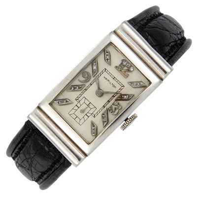 Lot 179 - Gentleman's Platinum Wristwatch, Hamilton