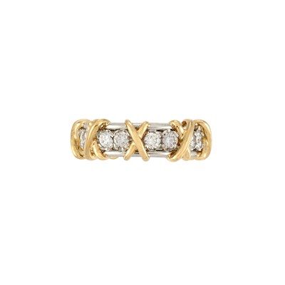 Lot 29 - Platinum, Gold and Diamond Band Ring, Tiffany & Co., Schlumberger