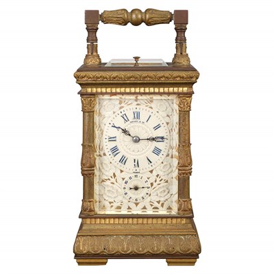 Lot 494 - French Bronze Carriage Clock Retailed by...