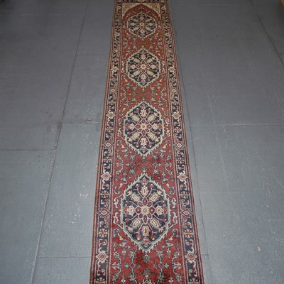 Lot 674 - Indo-Heriz Runner India, contemporary Six...