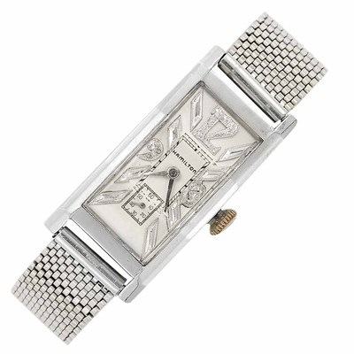 Lot 589 - Gentleman's Palladium and White Gold Wristwatch, Hamilton