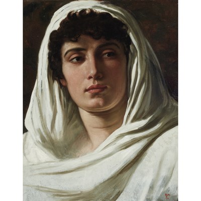 Lot 52 - Elihu Vedder American, 1836-1923 Woman Draped...