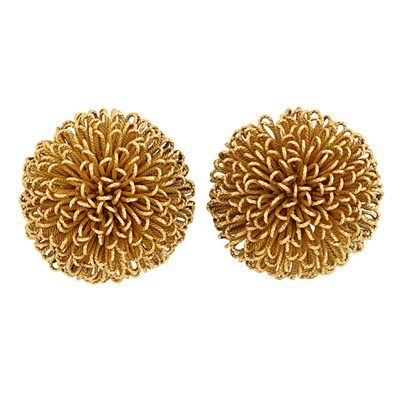 Lot 71 - Pair of Gold Bombe Earclips, Tiffany & Co., France