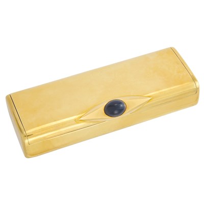 Lot 42 - Gold and Cabochon Sapphire Box