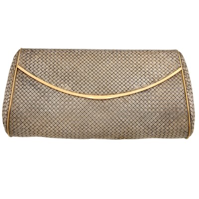Lot 944 - Sterling Silver and Gold Basketweave Evening Purse, Gucci
