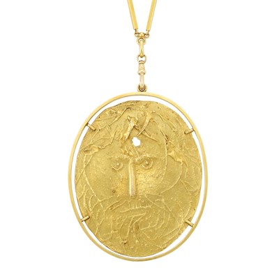 Lot 22 - Gold Pendant, Giacomo Manzu, with Chain Necklace