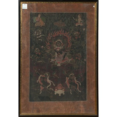 Lot 102 - Framed Tibetan Tanka Depicting Llama the...